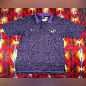 Vintage 90's Nike Team Sports Washington Huskies Shirt XL Golf Polo Purple Uni